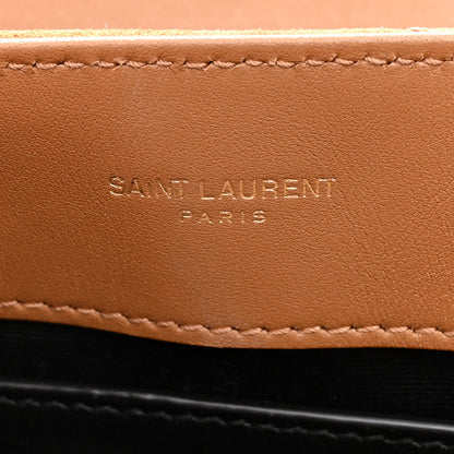 Saint Laurent Suede Calfskin Y Quilted Monogram Small Loulou Chain Satchel Cinnamon 7 of 10