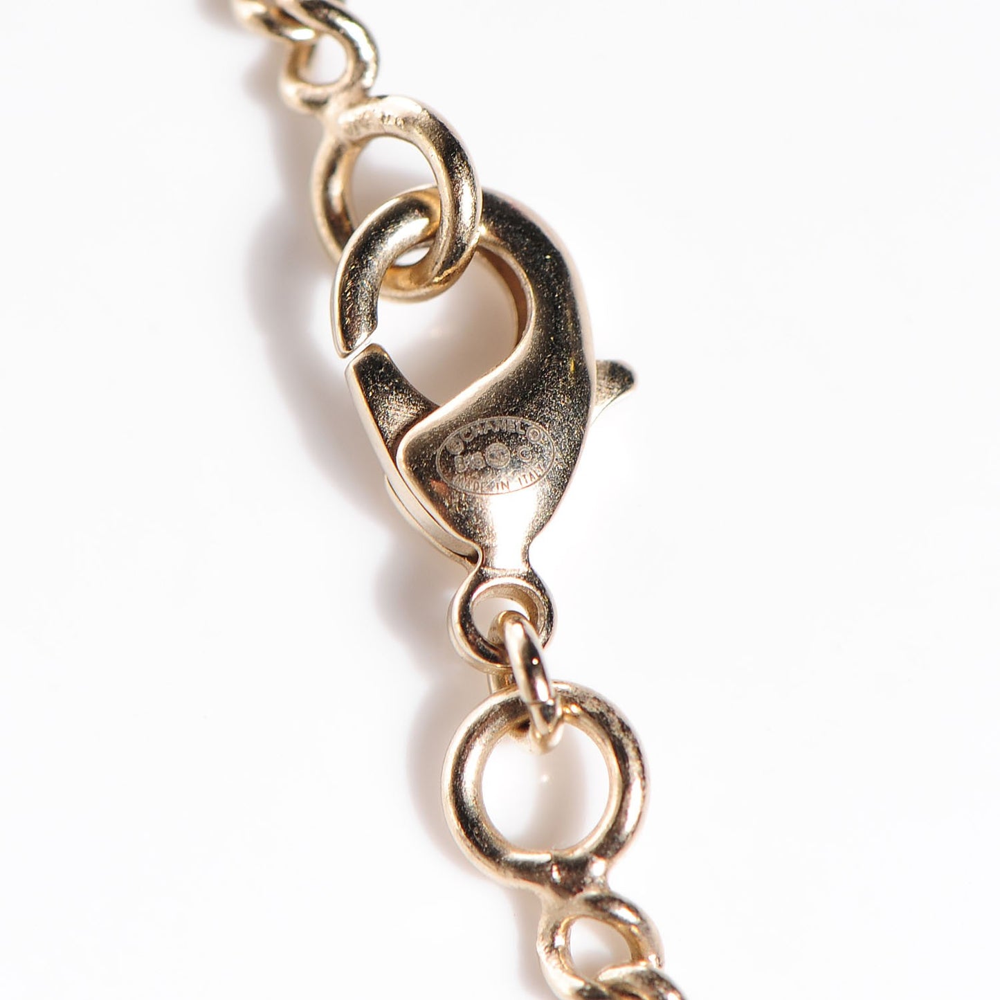 Crystal Baguette Moon CC Necklace Gold
