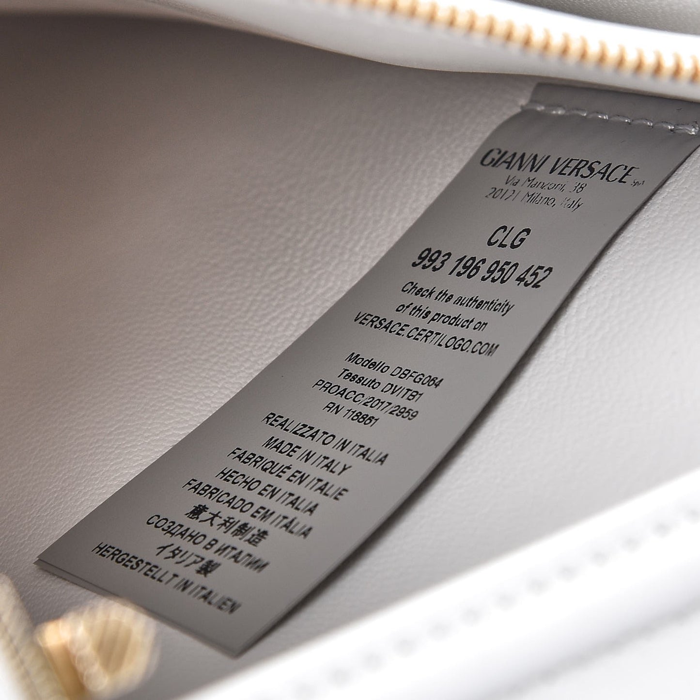 Calfskin Studded Large DV One Satchel White