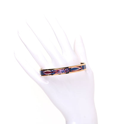 Hermes Enamel Printed Narrow La Marche de Savana Bracelet 62 Surnaturel 2 of 5