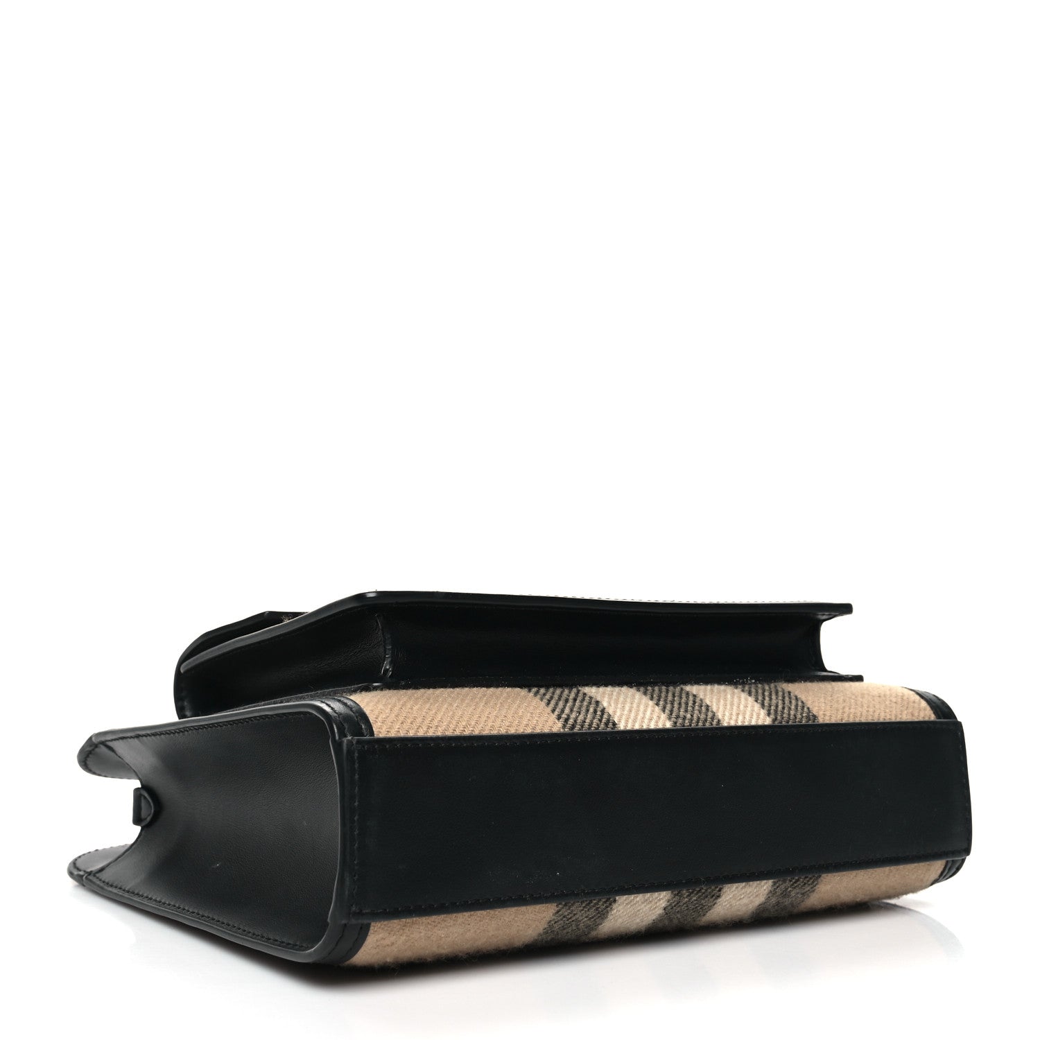 Burberry Smooth Calfskin Canvas Check Mini Pocket Bag Black 4 of 10