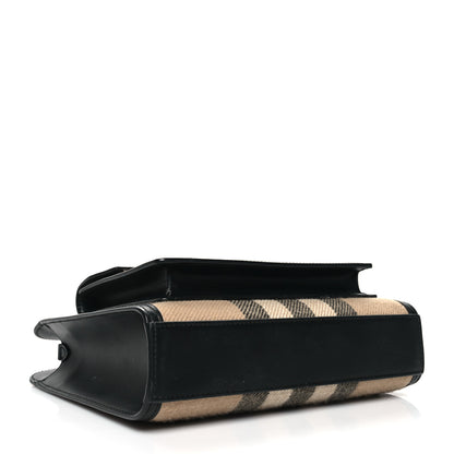 Burberry Smooth Calfskin Canvas Check Mini Pocket Bag Black 4 of 10