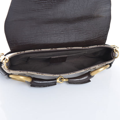 Gucci Monogram Horsebit Clutch Dark Brown 5 of 7