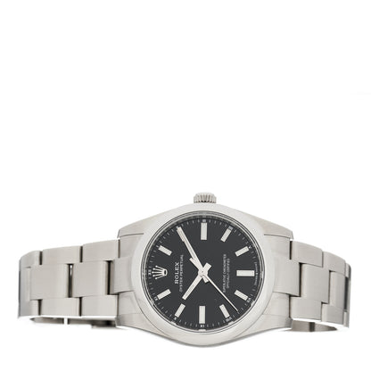 Rolex Stainless Steel 34mm Oyster Perpetual Watch Bright Black 124200 2 of 5