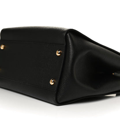 Burberry Soft Grain Calfskin Medium Buckle Tote Black 14 of 15