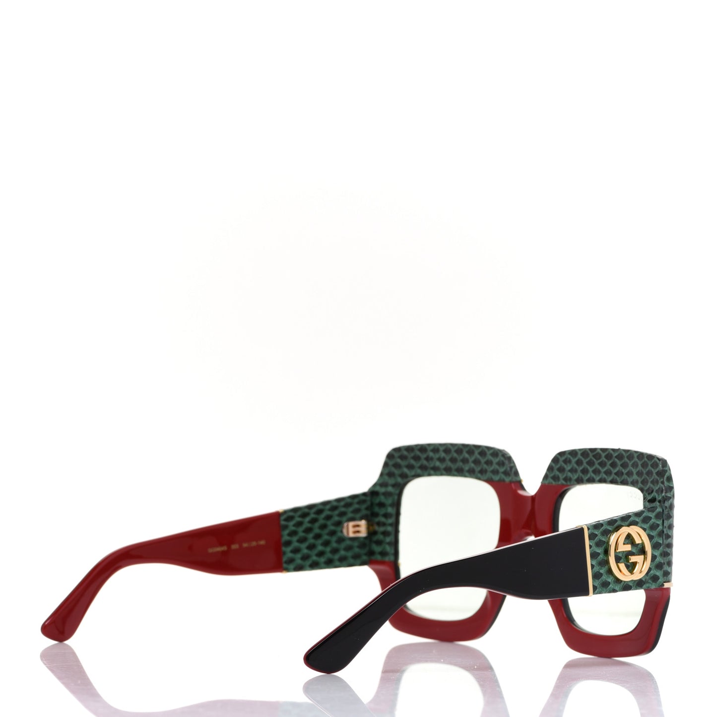 Snakeskin Acetate Square Sunglasses GG0484S Multicolor
