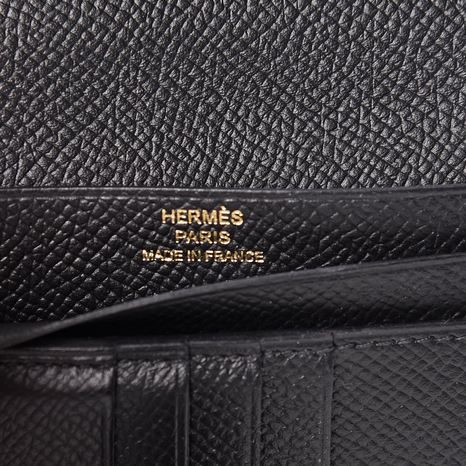 Hermes Epsom Bearn Compact Wallet Black 6 of 8