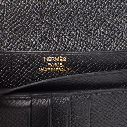 Hermes Epsom Bearn Compact Wallet Black 6 of 8