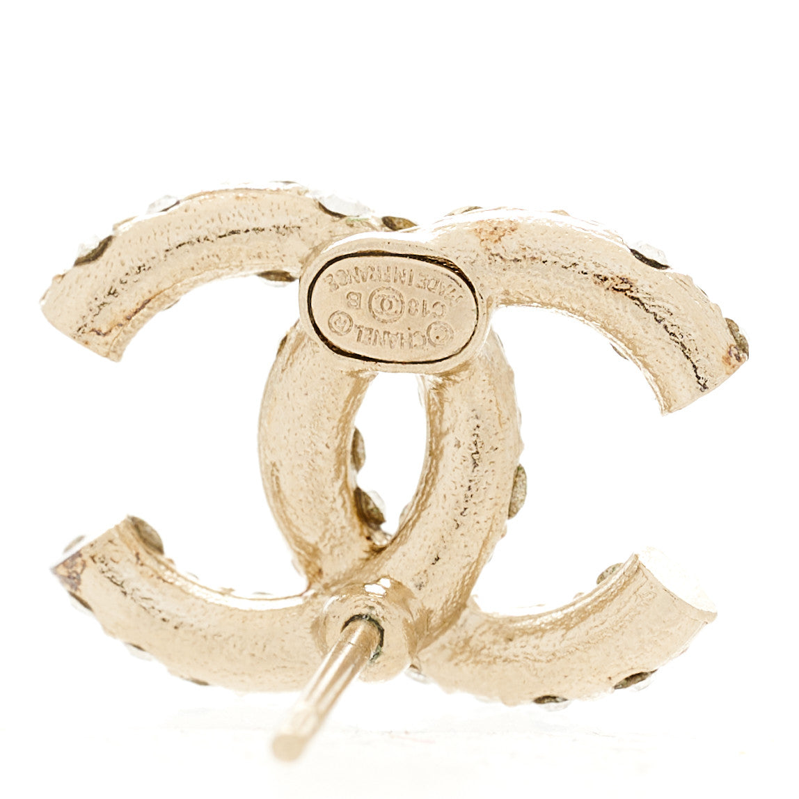 Chanel Crystal Mini CC Earrings Gold 4 of 4