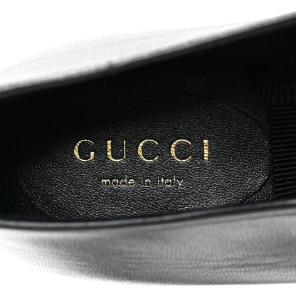 Gucci Malaga Kid Snakeskin Interlocking G Ballet Flats 38 Black 7 of 8