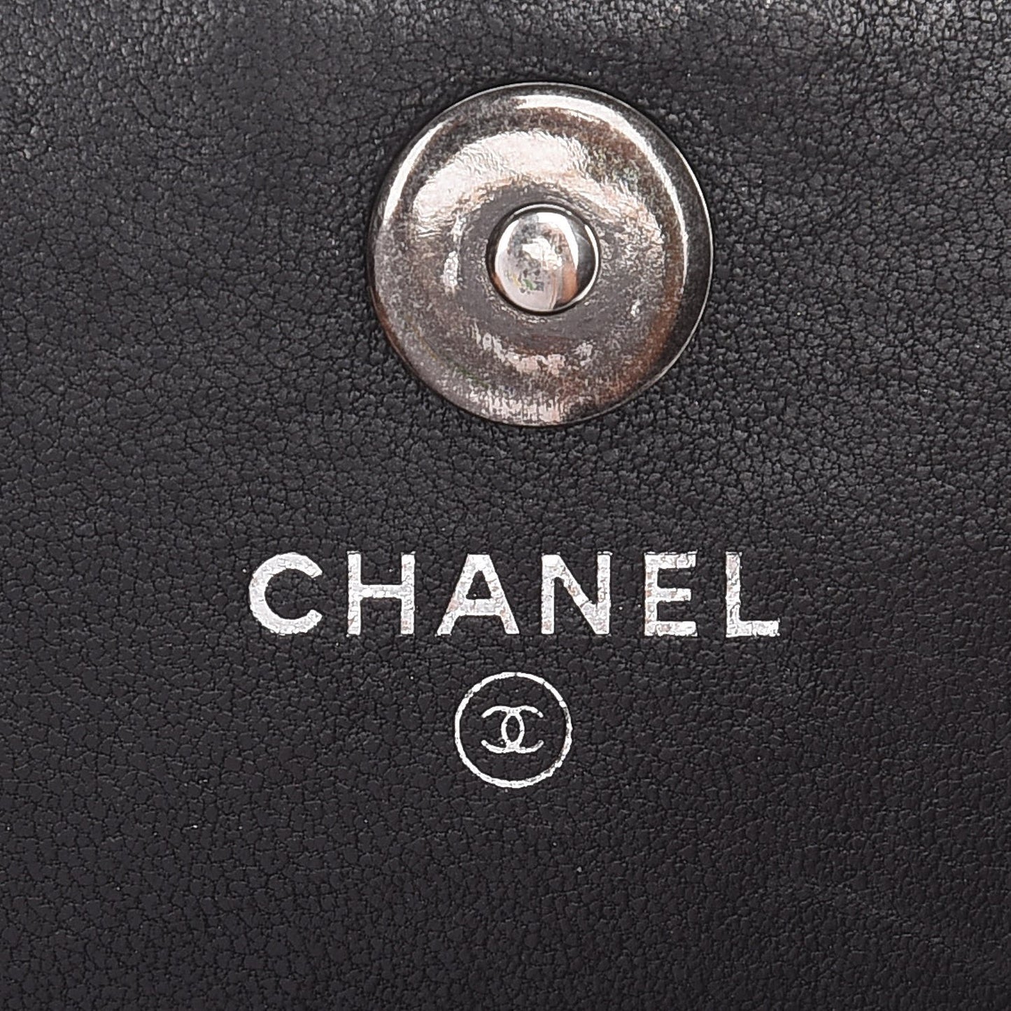 Lambskin Quilted Boy Wallet On Removable Chain WOC Black
