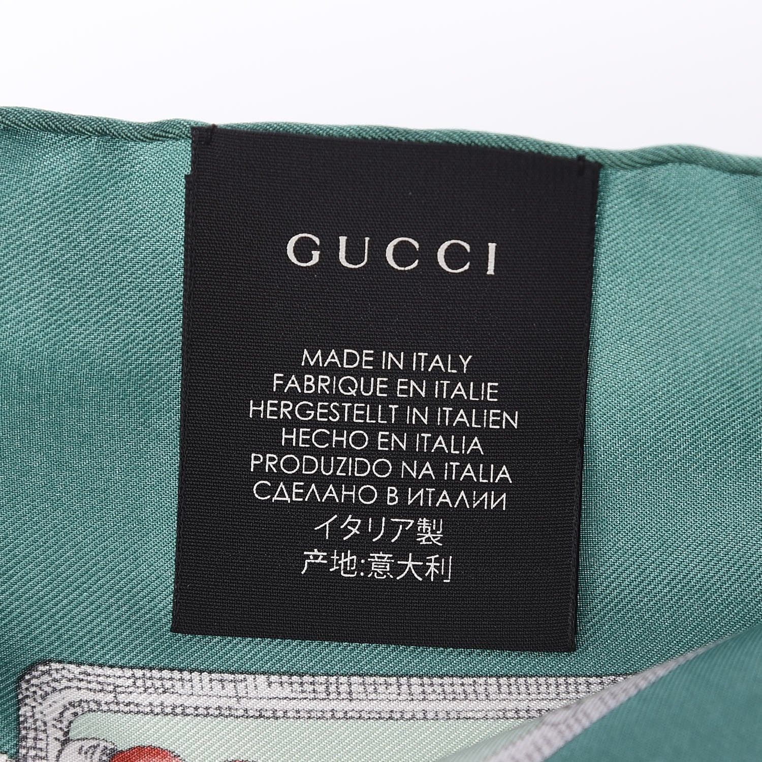 Gucci Silk Twill Wondergardenia Square Scarf Emerald 5 of 5