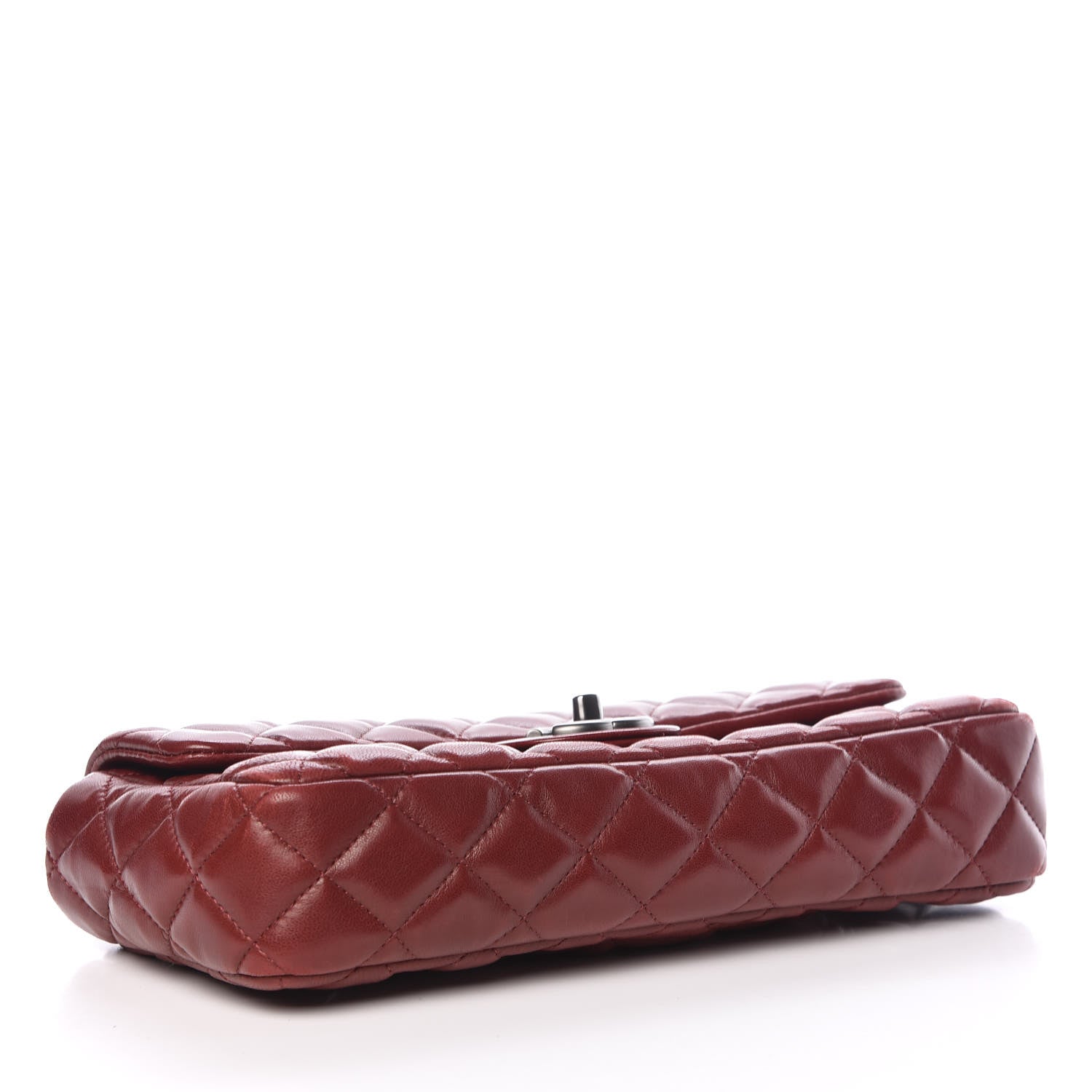 Chanel Lambskin Quilted East West Flap Dark Red 5 of 18