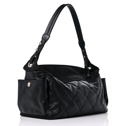 Chanel Coated Canvas Paris Biarritz Hobo Black 3 of 14