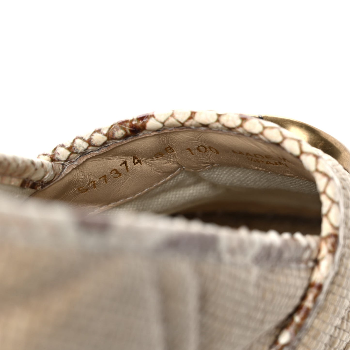Straw Elaphe Matelasse GG Marmont Espadrilles 38 Natural Cream Brown