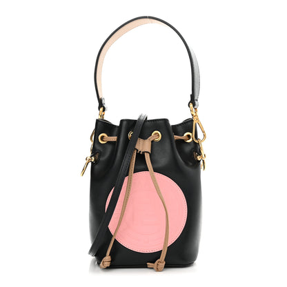 Fendi Vitello Liberty F is Fendi Stamp Patch Mini Mon Tresor Bucket Bag Blue Notte Cuoio Flamingo 1 of 10