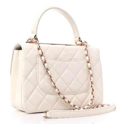 Chanel Lambskin Quilted Small Trendy CC Dual Handle Flap Bag White 3 of 13