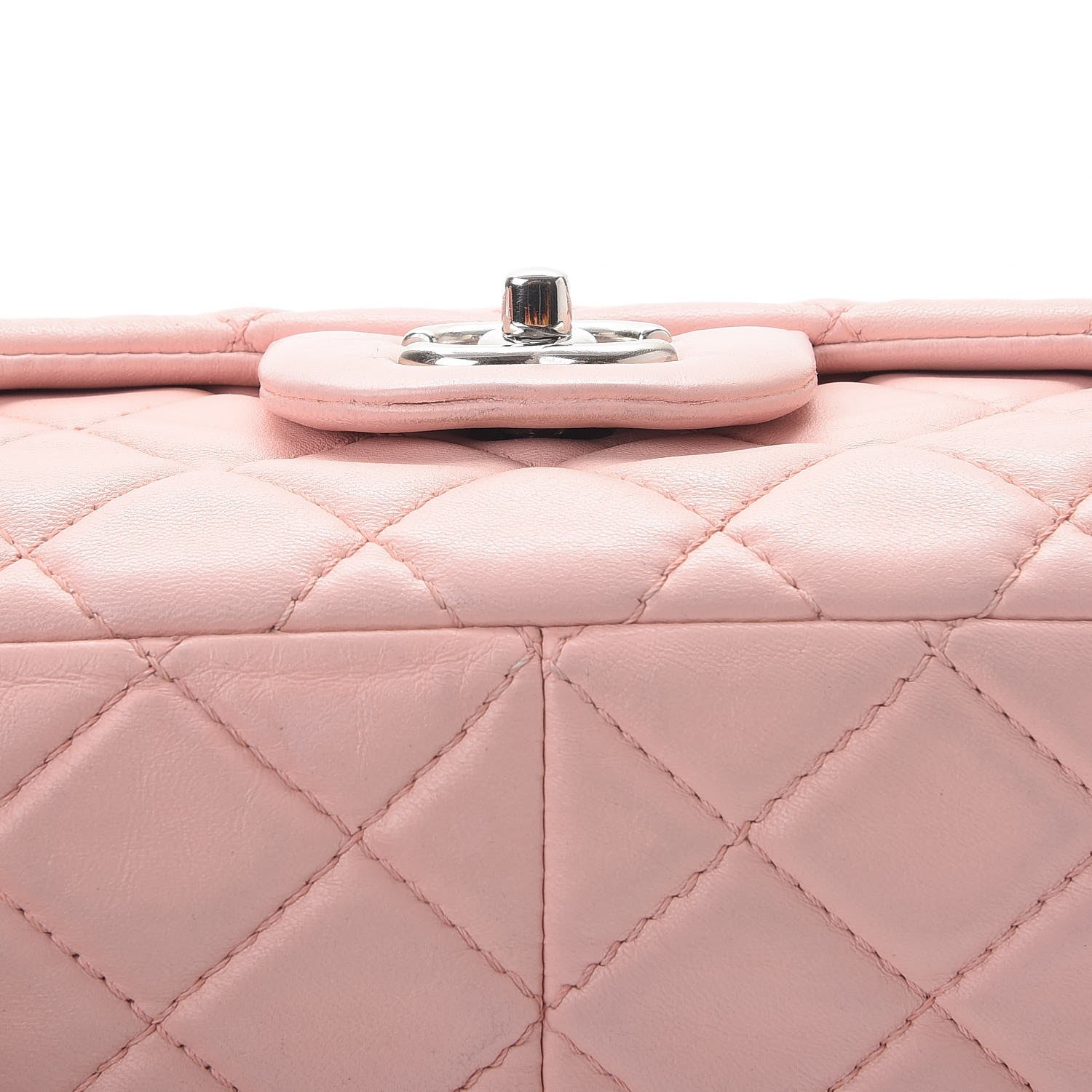 Chanel Lambskin Quilted Jumbo Single Flap Light Pink 11 of 13