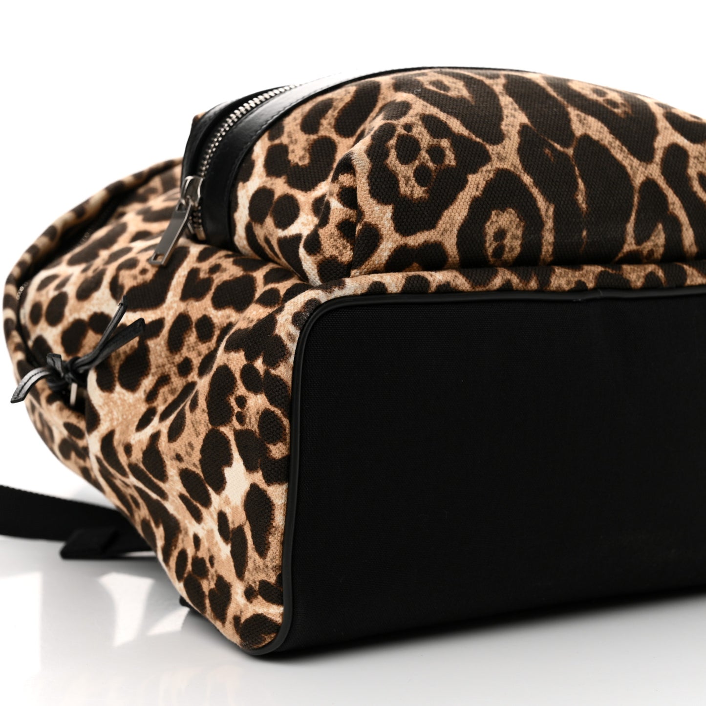 Canvas Leopard Print City Backpack Light Natural