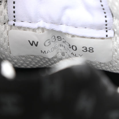 Chanel Printed Suede Calfskin Womens Sneakers 38 Black White 7 of 9
