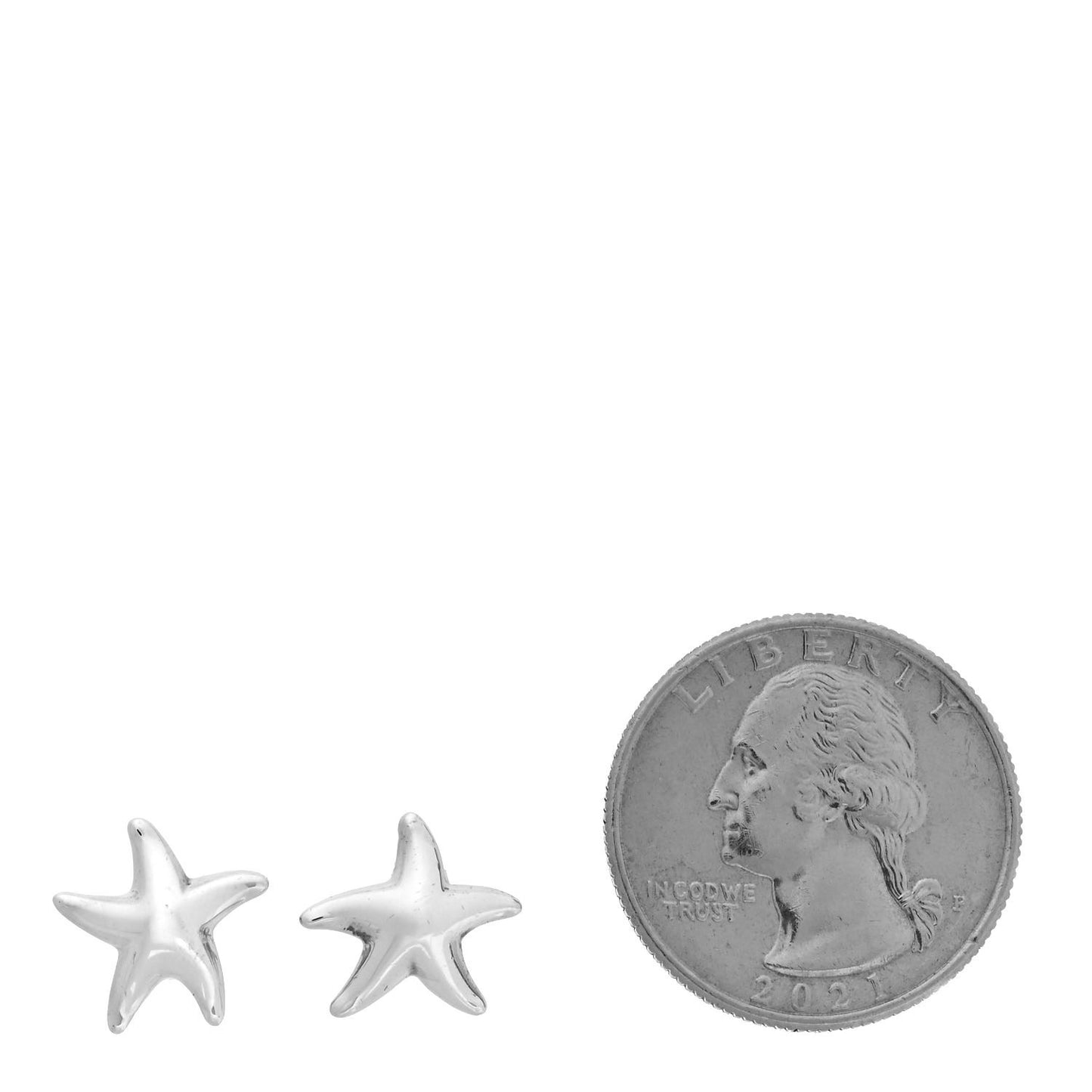 Sterling Silver 12mm Elsa Peretti Starfish Earrings