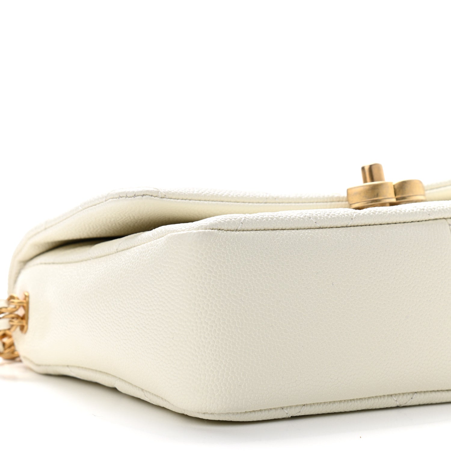 Chanel Caviar Quilted Small Chain Melody Flap White 8 of 9