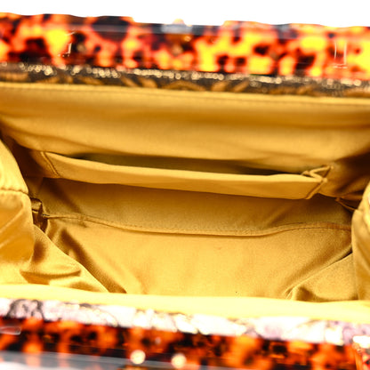 Dolce & Gabbana Silk Crystal Beaded Sequin Plexiglass Floral Vanda Circles Chain Clutch Multicolor 6 of 11