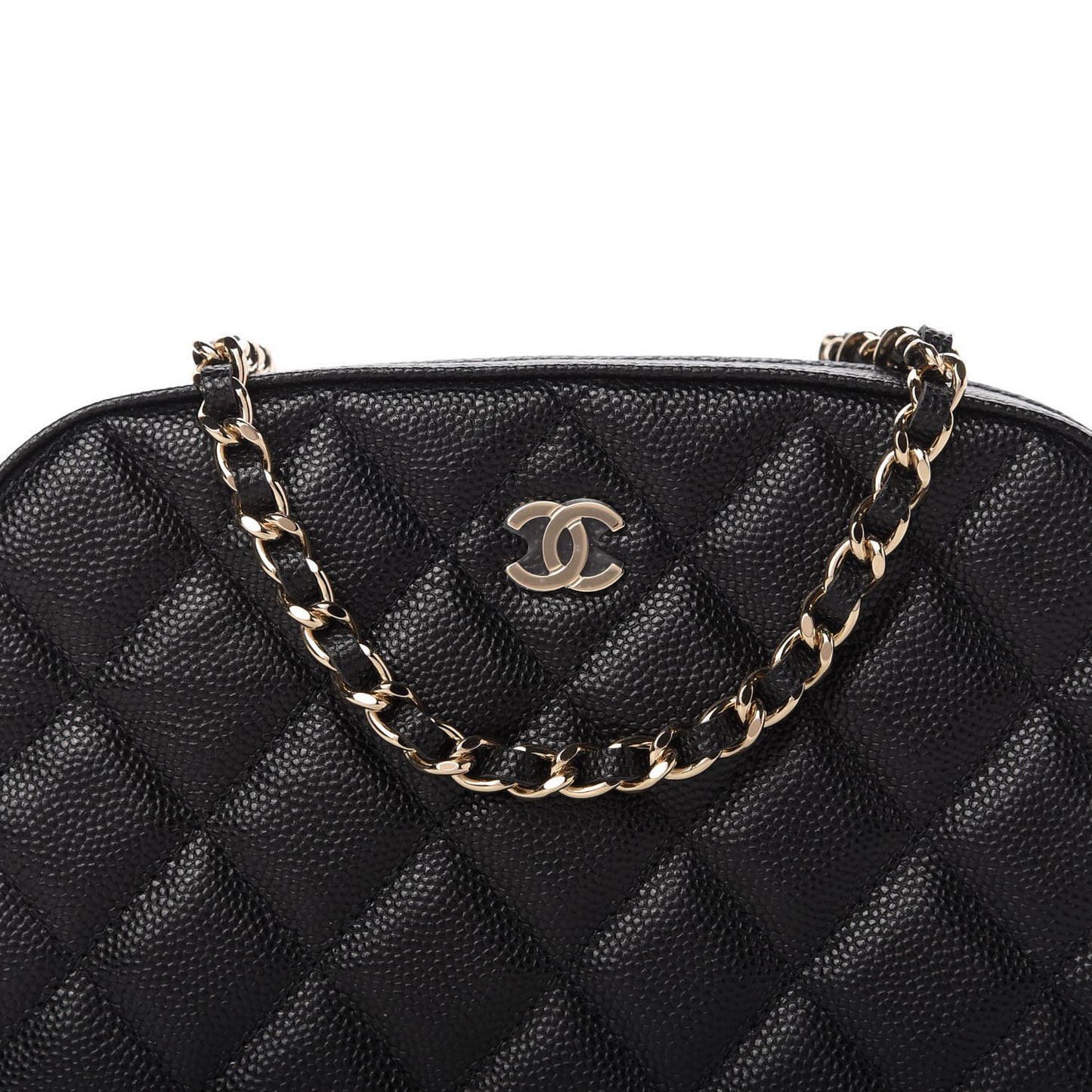 Caviar Quilted Vanity With Chain Black