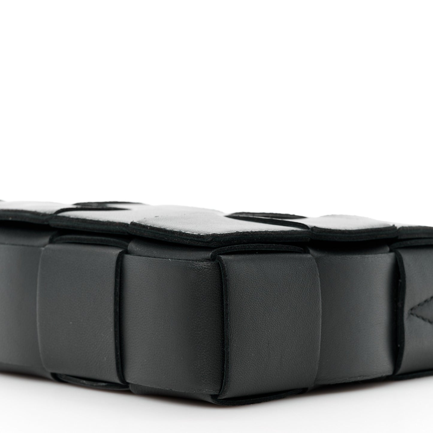 Lambskin Maxi Intrecciato Cassette Crossbody Bag Black