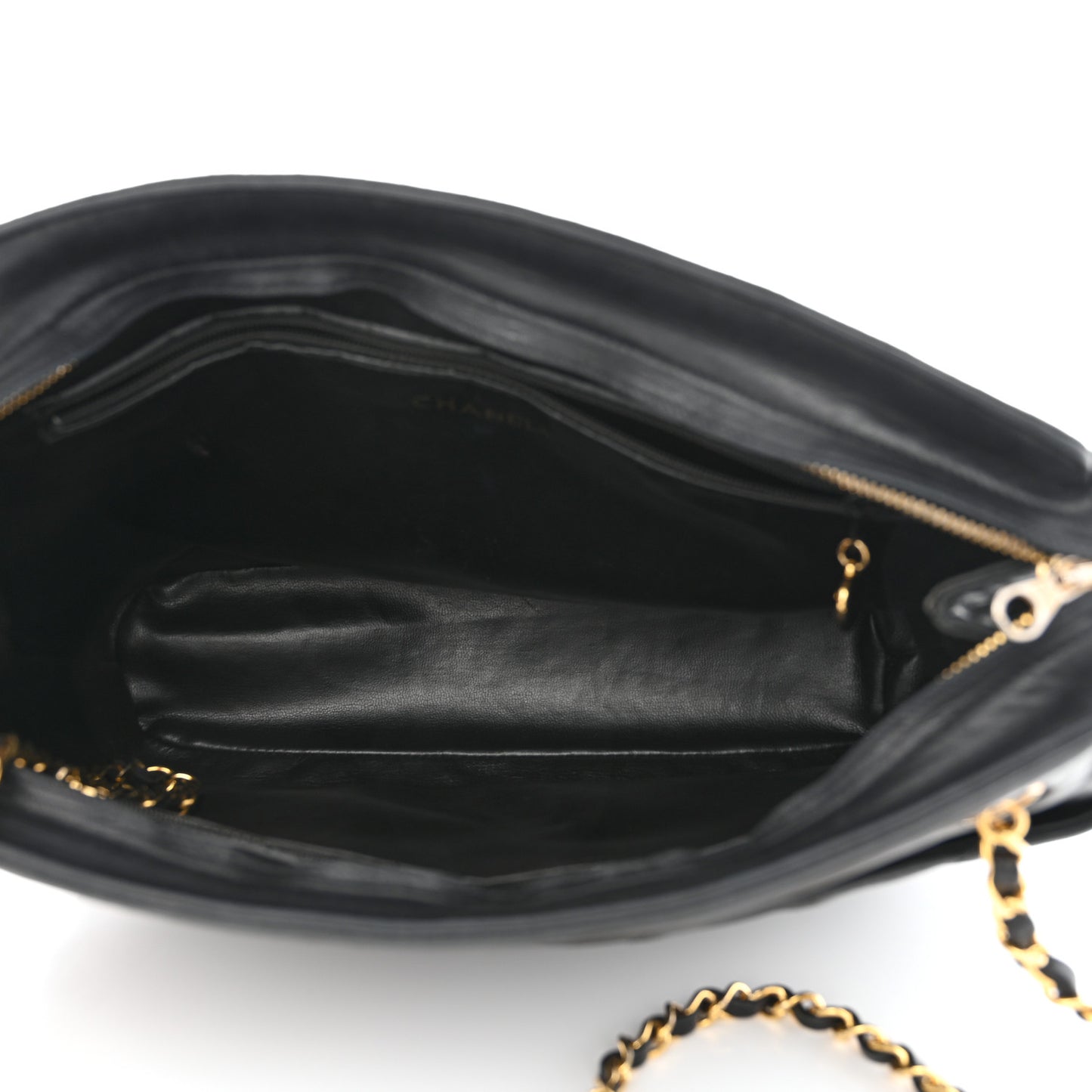 Lambskin Quilted Large Camera Case Black