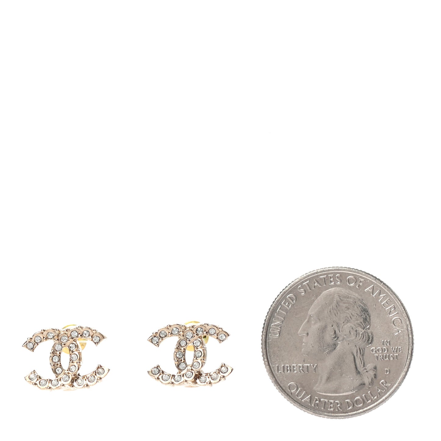 Crystal CC Earrings Gold