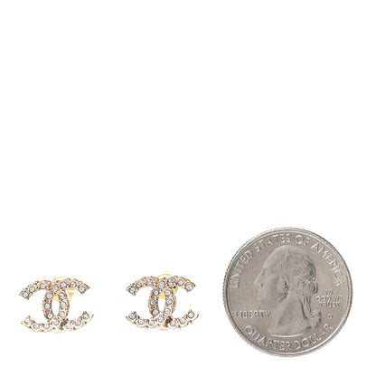Chanel Crystal CC Earrings Gold 2 of 4