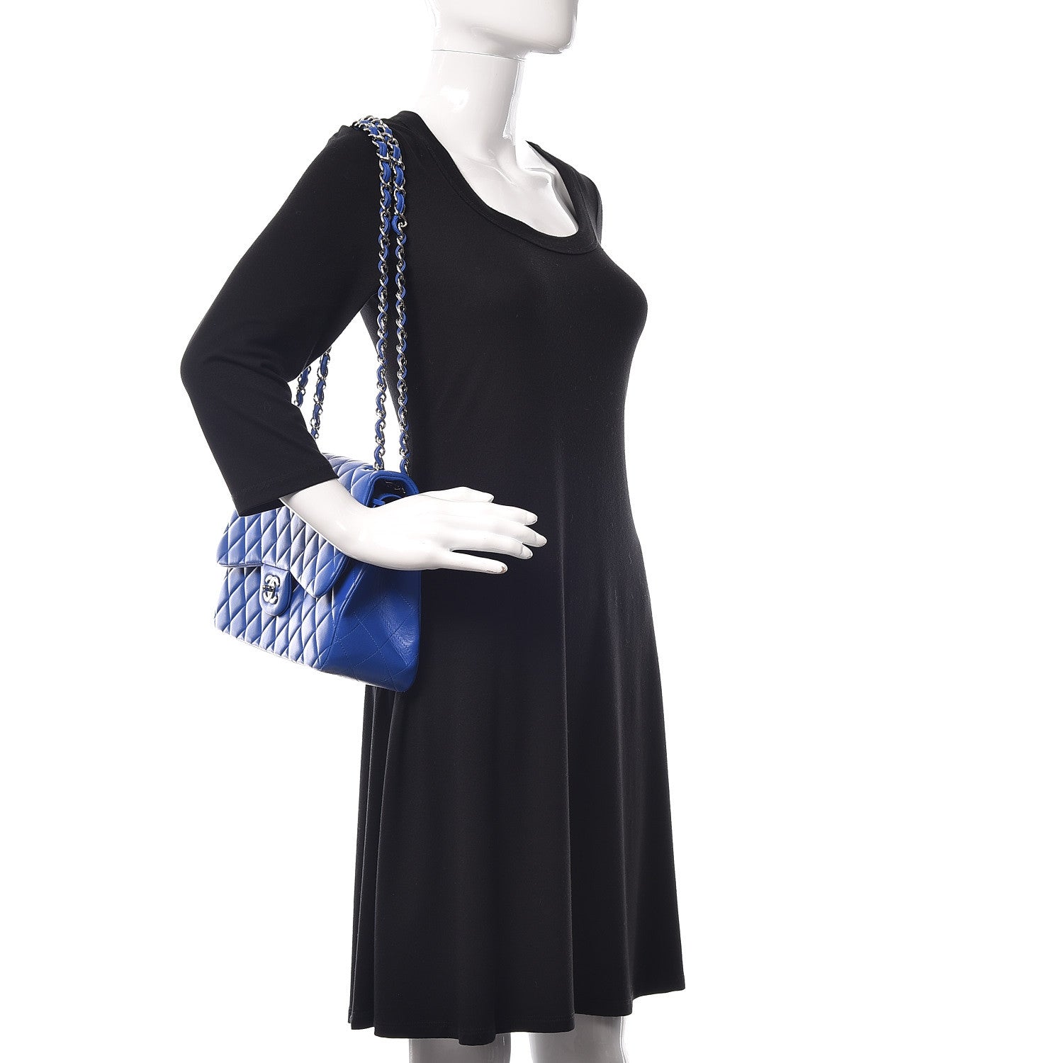 Chanel Lambskin Quilted Jumbo Double Flap Blue 2 of 14
