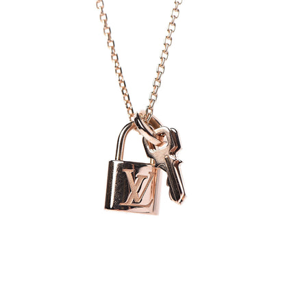 Louis Vuitton 18K Pink Gold Lockit Key Pendant Necklace 4 of 6