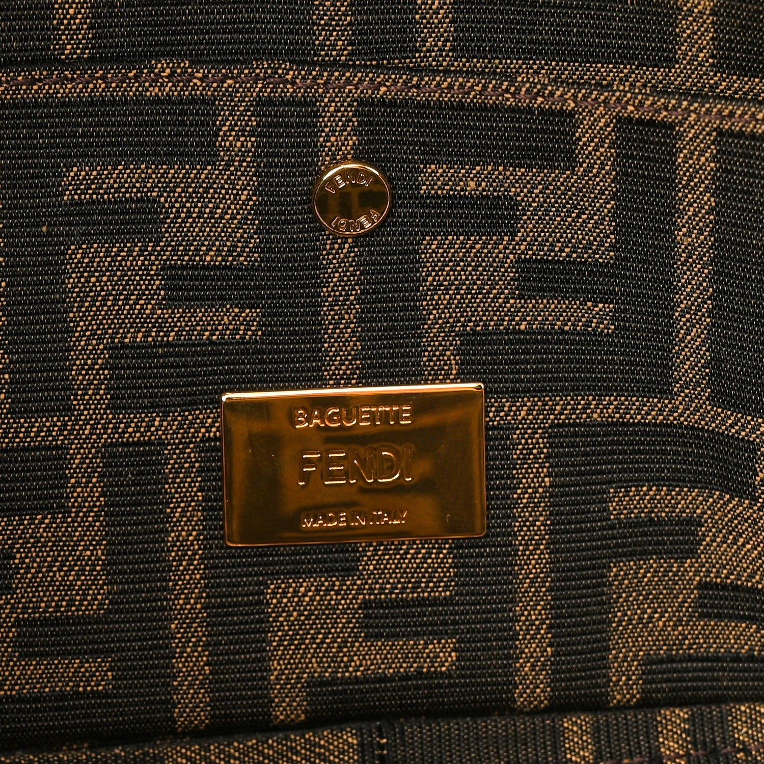 Fendi Fabric Jacquard FF Floral Embroidered Baguette Tobacco Moro Multicolor 6 of 10