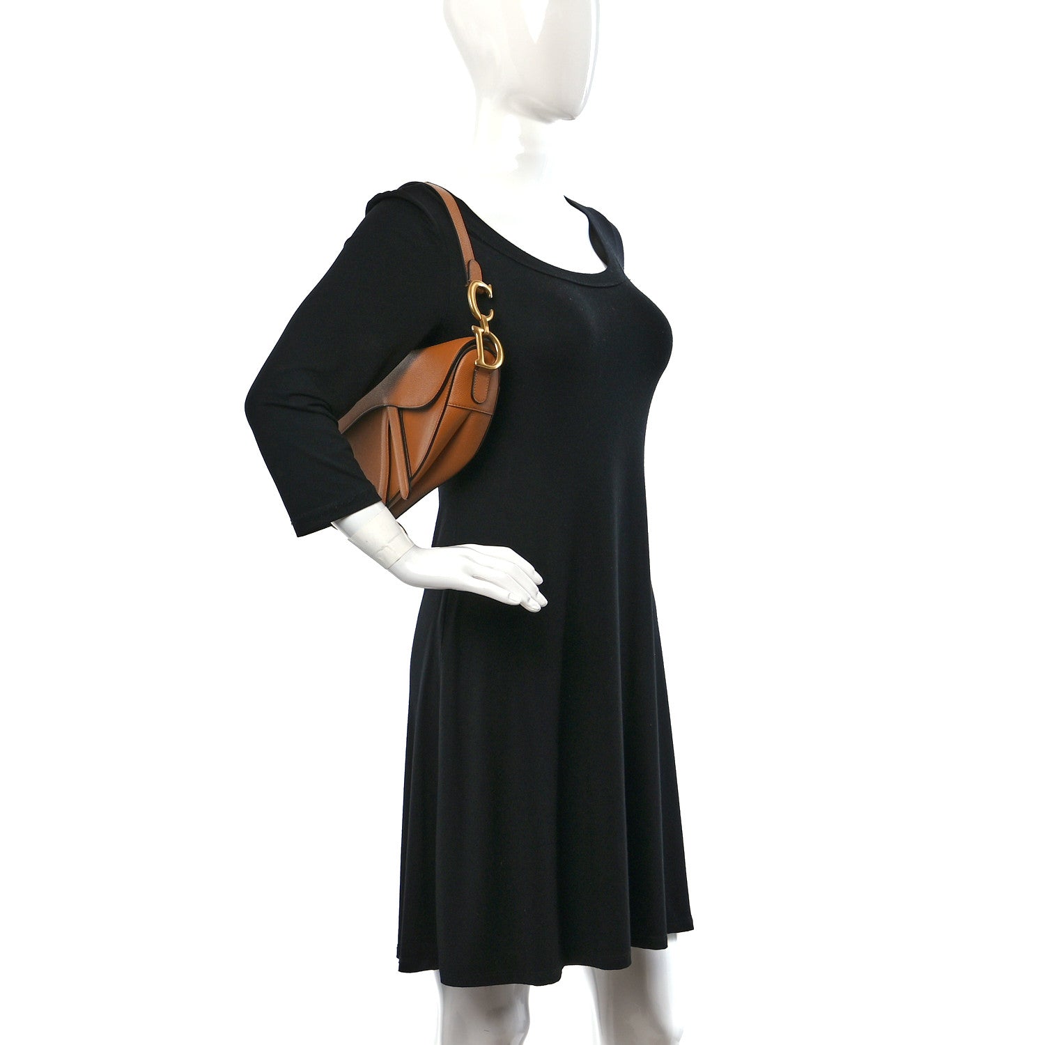 Christian Dior Grained Calfskin Saddle Bag Camello 2 of 11