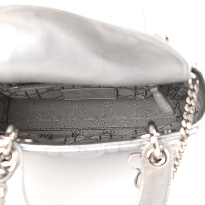 Christian Dior Metallic Lambskin Cannage Mini Lady Dior Grey 5 of 11