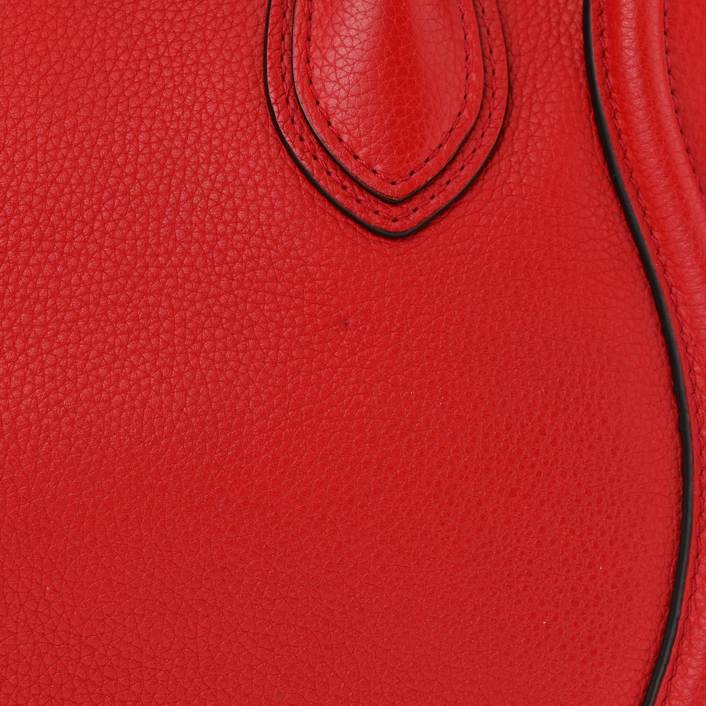 Drummed Calfskin Micro Luggage Coquelicot
