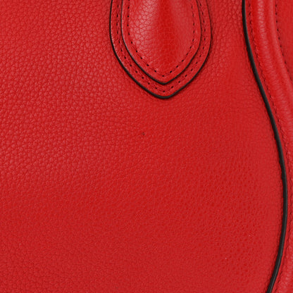 Celine Drummed Calfskin Micro Luggage Coquelicot 14 of 17