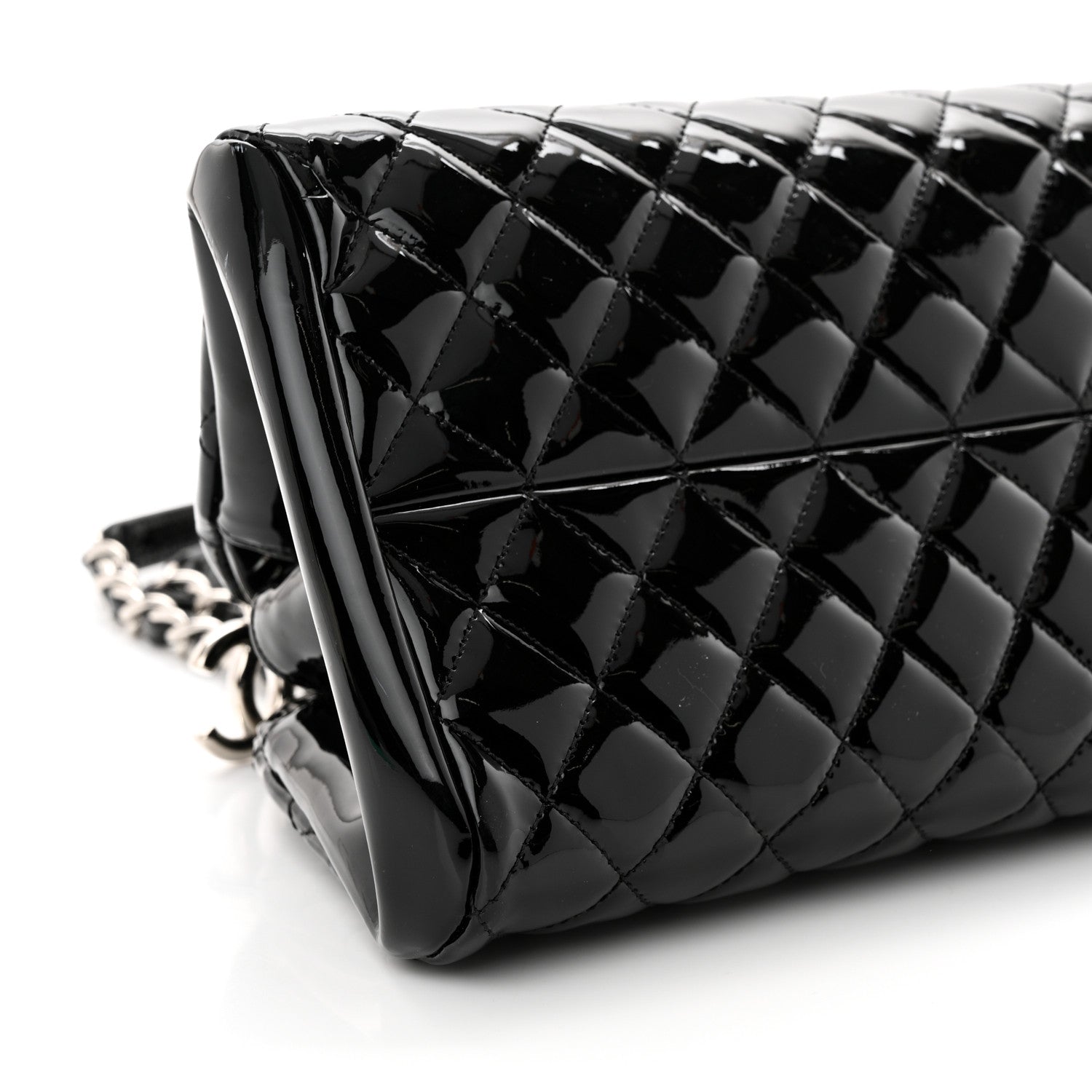 Chanel Patent Quilted Medium Just Mademoiselle Bowling Bag Black 9 of 12