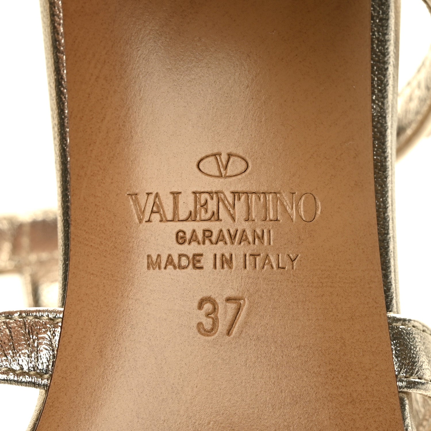 Valentino Garavani Metallic Nappa Rockstud 60mm Caged Slide Sandals 37 Gold 8 of 8