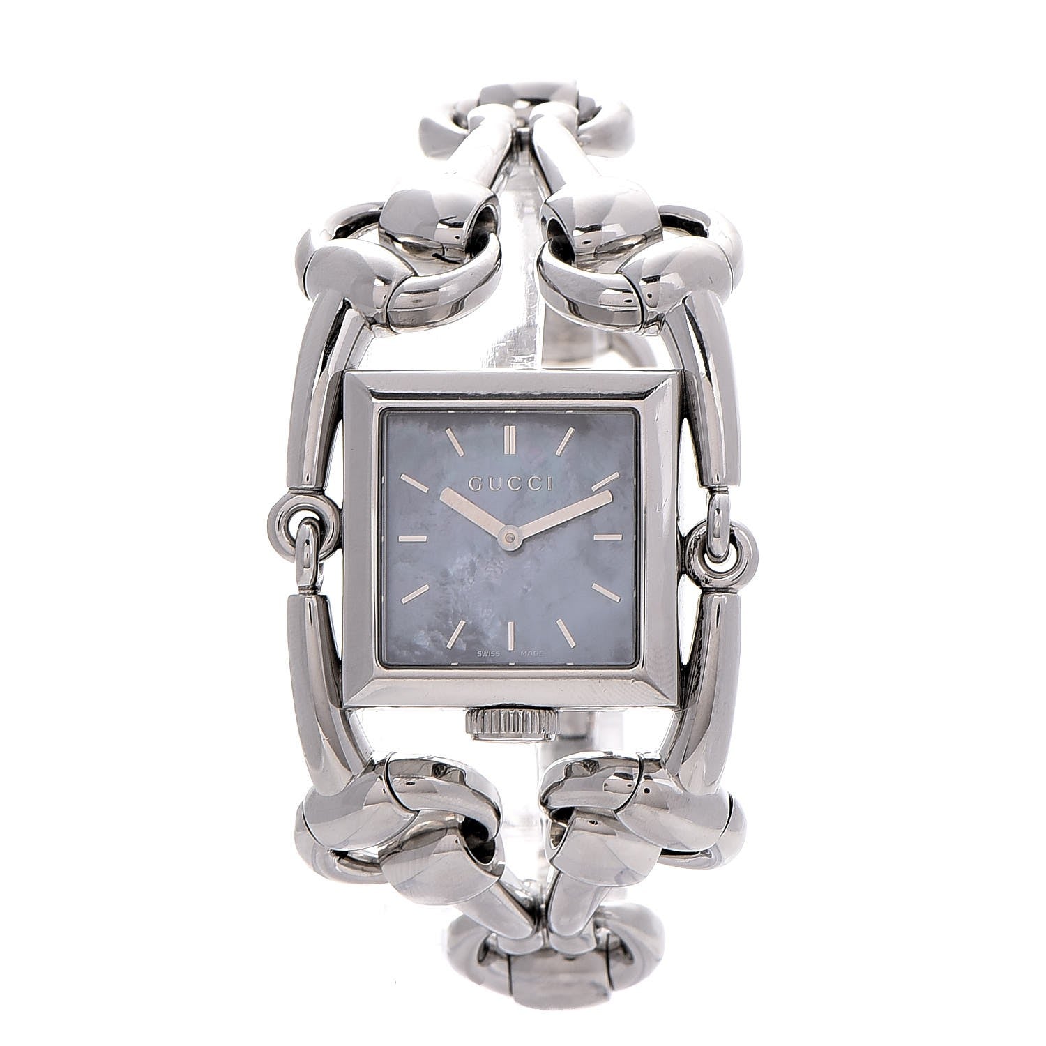 Gucci Stainless Steel Blue Mother of Pearl 20mm Signoria Quartz Watch 1 of 7