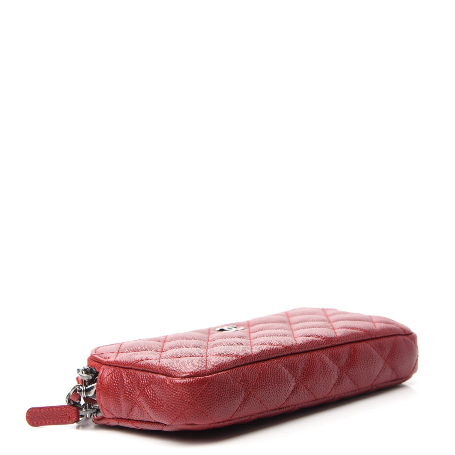 Chanel Caviar Quilted Small Clutch With Chain Red 4 of 12