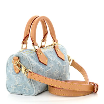 Louis Vuitton Monogram Denim Nano Speedy Sky Blue 3 of 9