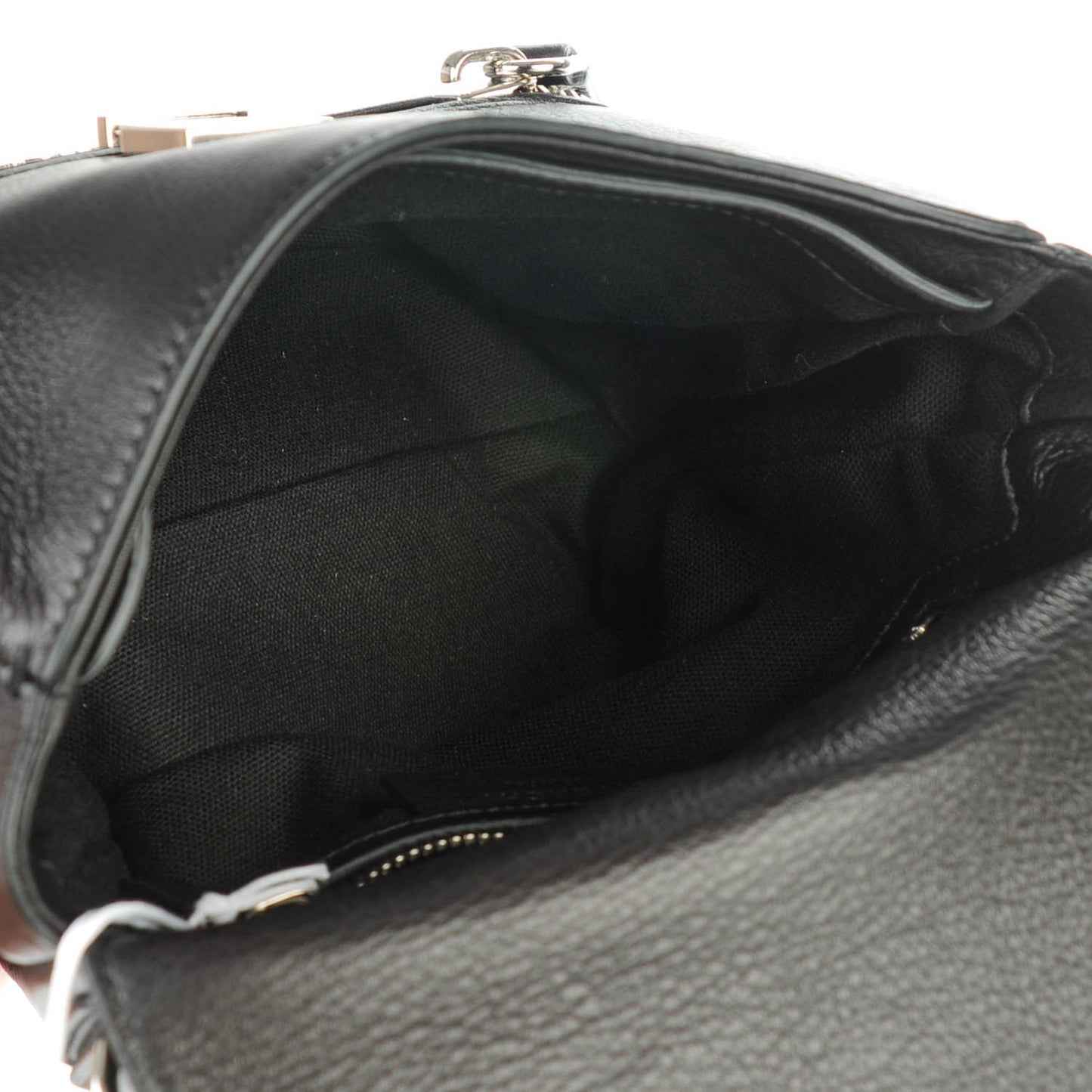 Waxy Grained Calfskin Mini Pandora Pure Flap Bag Black