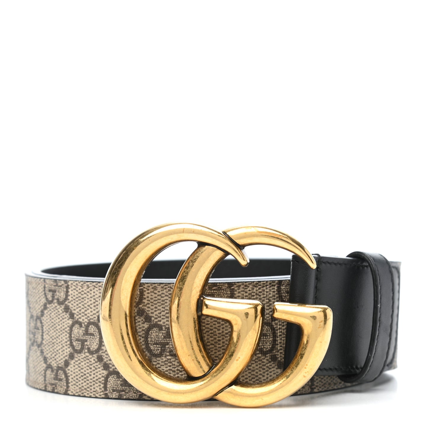 GG Supreme Monogram Matte Plutone Calfskin Double G 40mm Belt 85 34 Beige Ebony Black