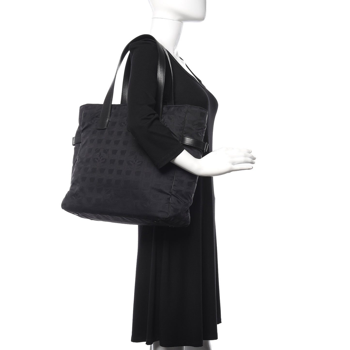 Nylon Large Travel Tote Black