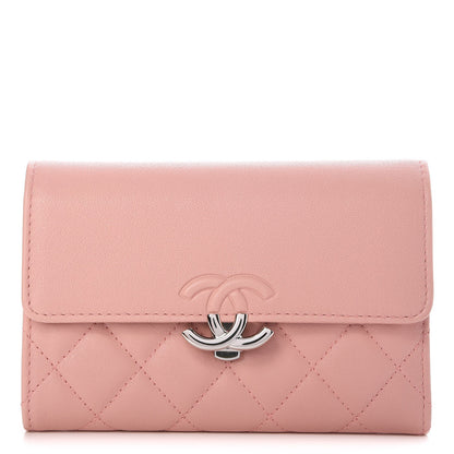 Chanel Lambskin Quilted CC Box Flap Wallet Light Pink 1 of 11