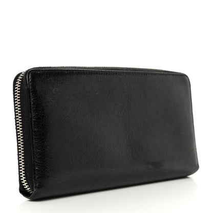 Balenciaga Agneau Giant 12 Silver Hardware Continental Zip Around Wallet Black 3 of 8