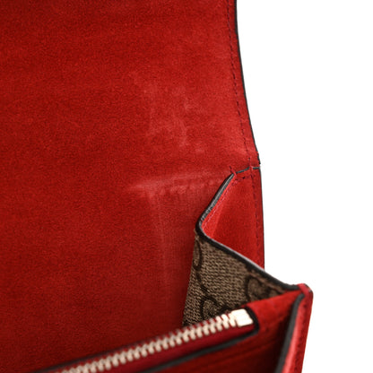 Gucci GG Supreme Monogram Suede Cudu Medium Dionysus Shoulder Bag Beige Ebony Vulcanic Red 13 of 15